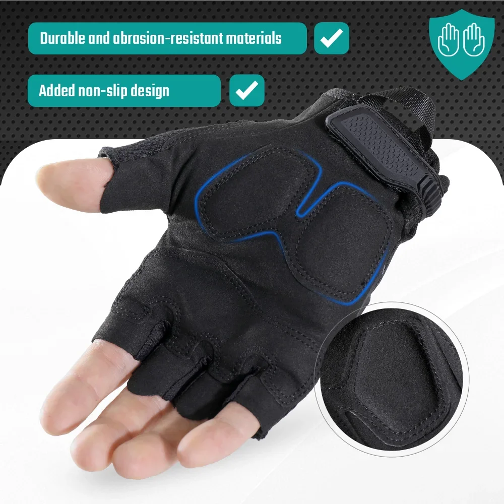 Gants tactiques mi-doigts respirants pour pêche active et manipulation précise des équipements