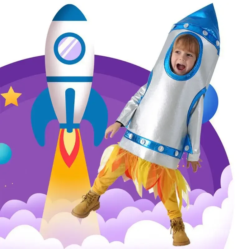 Creative Funny Carnival Party Cosplay Children Space Costume Rocket Suit Children Performance Props