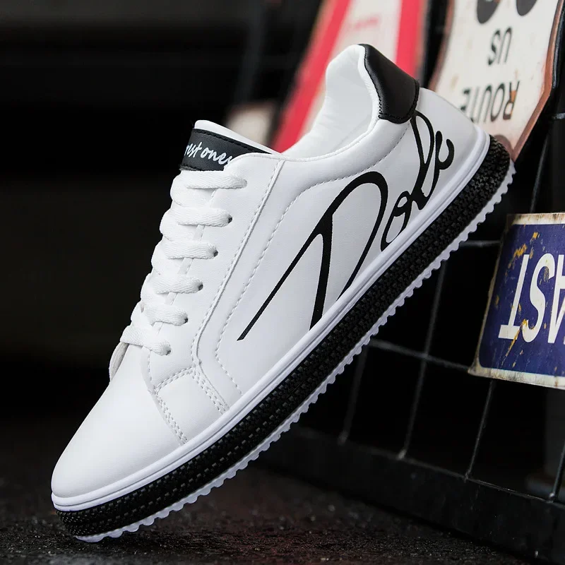 Leather Shoes Sneakers Men Casual Shoes Breathable Non-Slip Male Sneakers Comfortable Footwear Men's Vulcanized Shoes