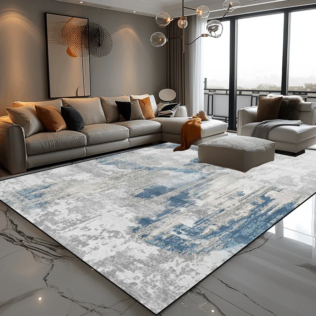 Light Luxury Abstract Carpet for Living Room Modern Decoration Home Sofa Side Floor Mats Non-slip Washable Rugs for Bedroom 4