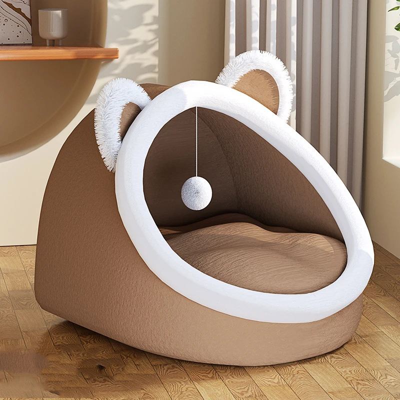 

Cute Pet Dog Cat House Foldable Warm Soft Winter Dog Bed Sofa Cave Puppy Dog House Kennel Nest for Small Dogs Cats Bed