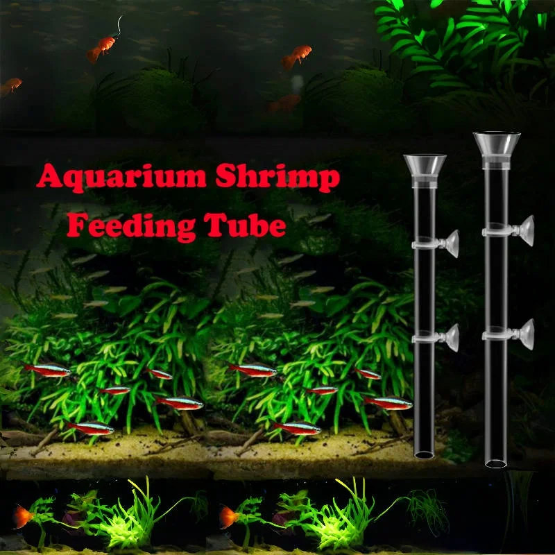 Acrylic Fish Shrimp Feeder Transparent Durable Assembled Feeding Tube Feeding Dish Tray Set