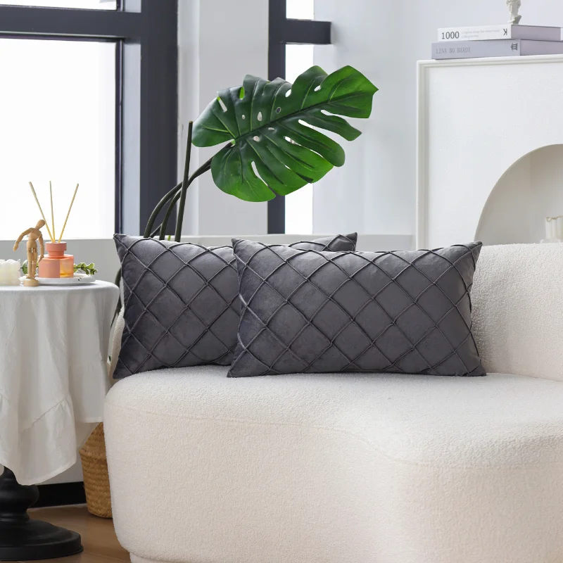 Set of 2 Luxurious Velvet Decorative Pillow Covers - Ultra Soft Cushion Covers