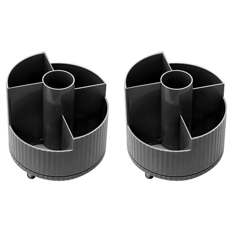 

2PCS Desk Pencil Pen Holder, 3 Slots 360-Degree Spinning Pencil Pen Desk Organizers For Office, School Black