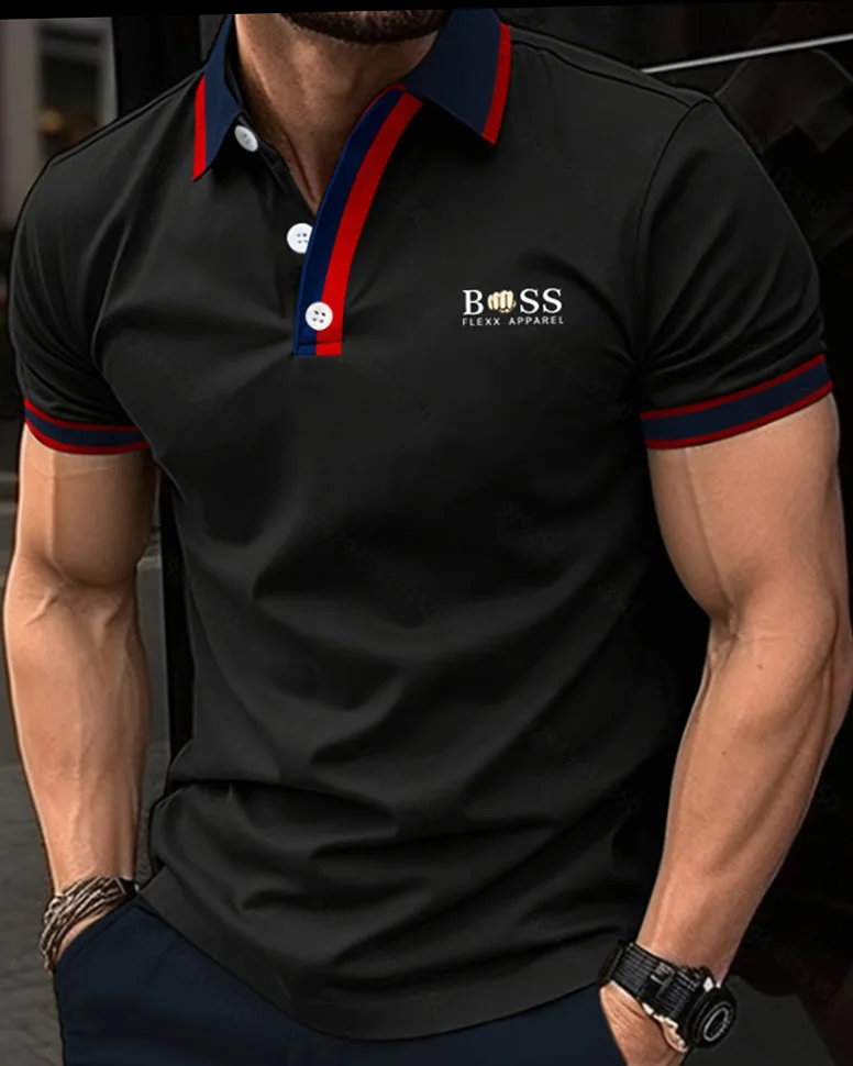 

High-end New men's Casual top Spring/Summer lApel Short Sleeve Fashion Comfortable Simple Relaxed Breathable T-shirt POIO Shirt