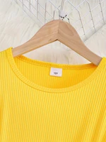 Printemps et automne hiver filles enfants filles, décontracté mignon doux pétale manches ceinture réglable numérique imprimé robe 3