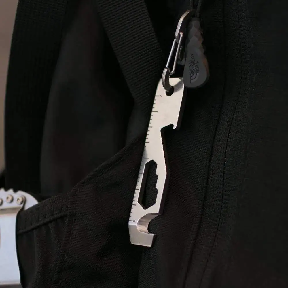 1PC 10 in 1 EDC Pocket Survival Tool Camping Screwdriver Bottle Opener Ruler Key chain Outdoor Tools for Hiking Fishing