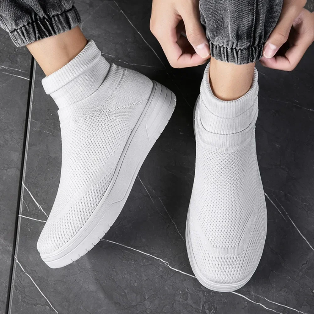 Sock Shoes for Men Spring Couple Socks Breathable Mesh High Top Casual Shoes for Men One Foot Thick Soled Sneakers