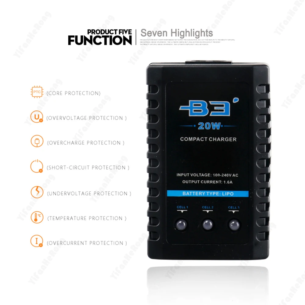 B3 20W B3 Pro 10W RC Compact Charger For 2S 3S Lipo Rechargeable Battery Adapter 7.4V 11.1V Professional Charger + Power Supply