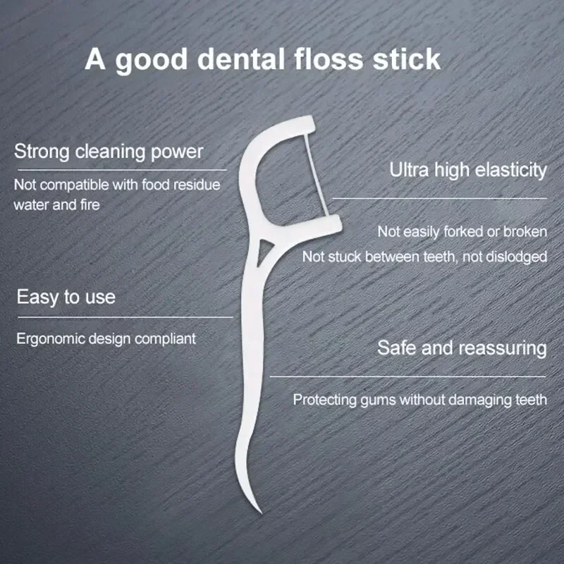 100/300/500pcs Disposable Dental Floss Stick Interdental Cleaning Line Oral Care Portable Flosser For Daily Life dental floss stick