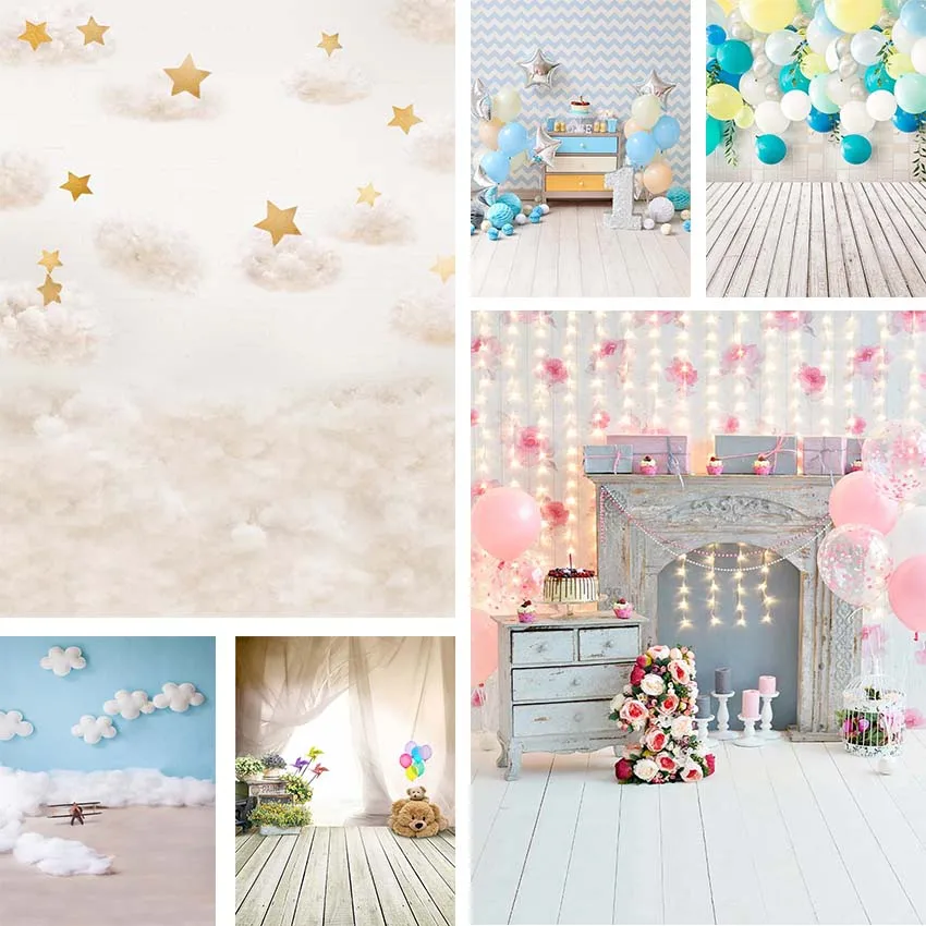 Mehofond Photography Backdrops Balloons Boy Girl Birthday Party Cake Smash Children Portrait Decoration Backdrop Photo Studio photo backdrop