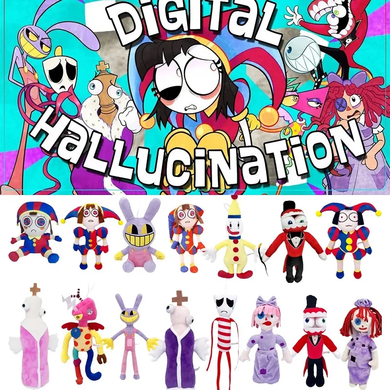 The Amazing Digital Circus Plush Doll Toy Stuffed Animal Soft Pomni Ragatha Zooble Jax Ragatha Gangle Caine Rabbit Kids Fan Gift