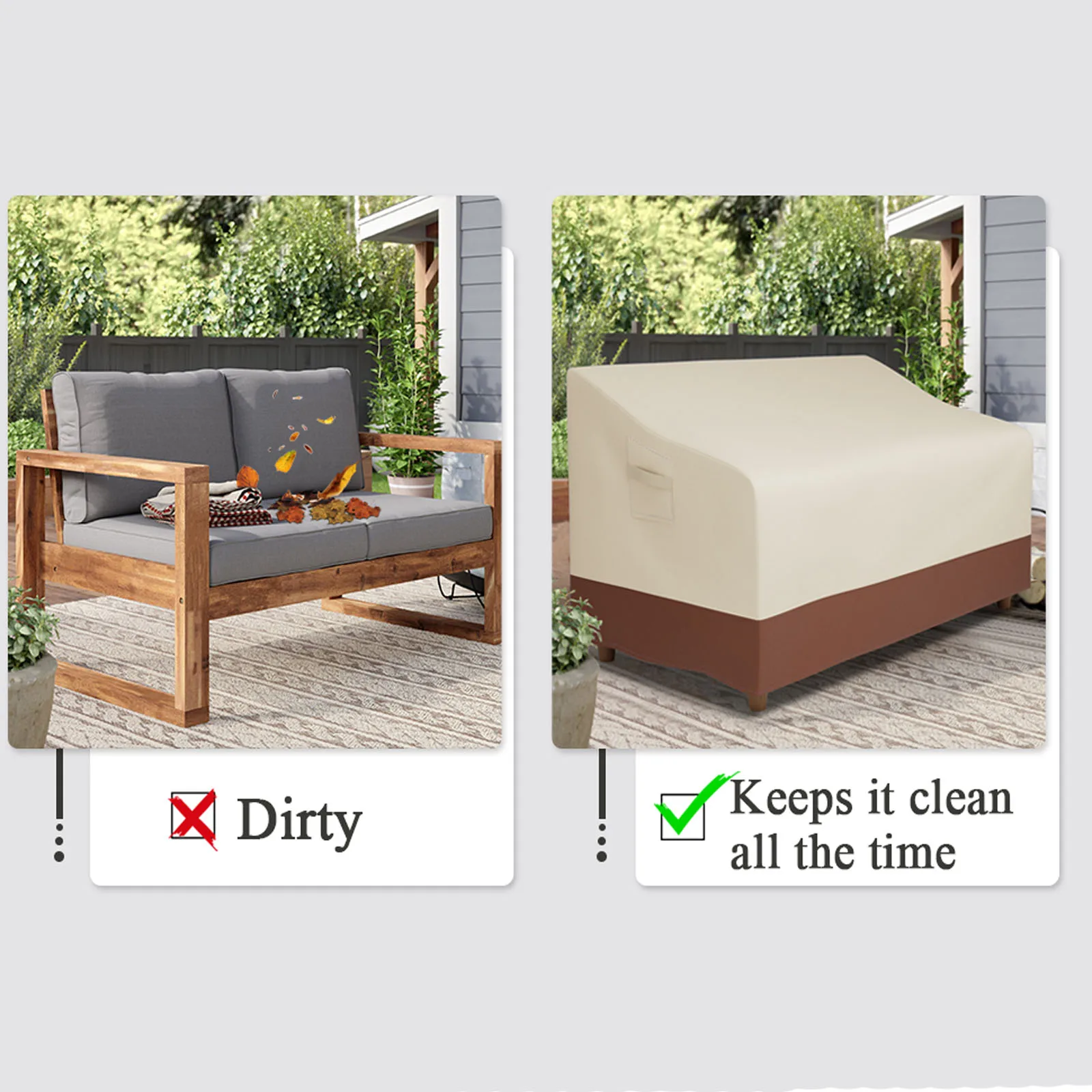 Outdoor Sofa Cover Waterproof 3-Seater Outdoor Sofa Cover Lawn Patio Furniture Covers with Air Vent and Handle of 201X 94X 89cm 4