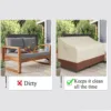 Outdoor Sofa Cover Waterproof 3-Seater Outdoor Sofa Cover Lawn Patio Furniture Covers with Air Vent and Handle of 201X 94X 89cm 4