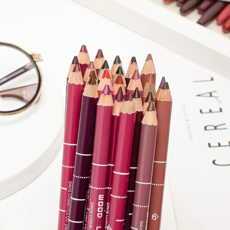 Lip liner 28-colors waterproof matte nude red long lasting non-stick cup women party makeup
