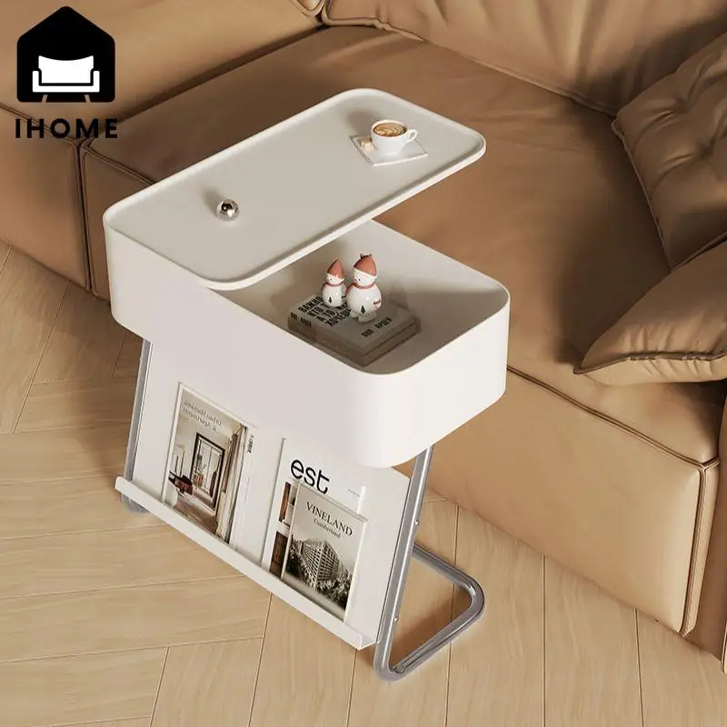 

IHOME Sofa Side Table Designer Medieval Cart Instagram Cream Breeze Small Tea Table Bedhead Removable Storage Side Cabinet 2023