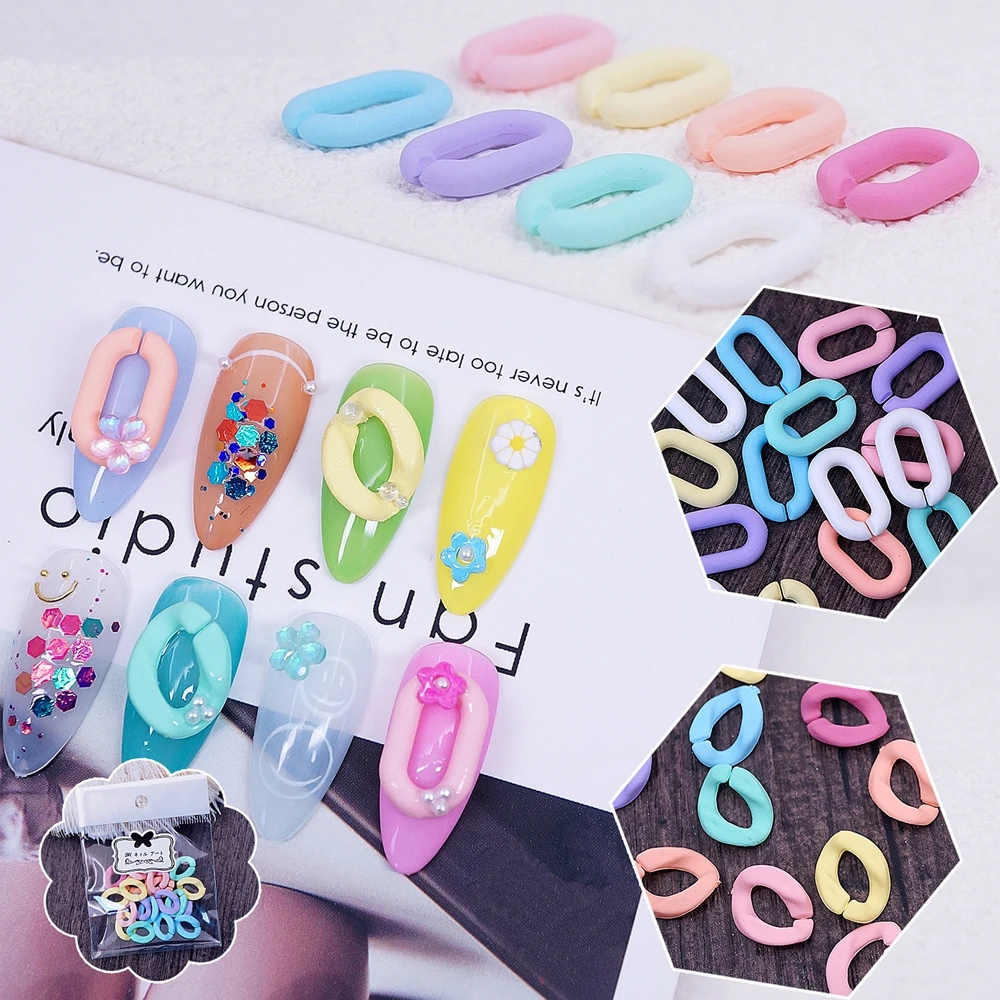50 Pz 3D Jelly Clasp Ring Decorazioni Per Unghie Charms Cerchi Colori Misti Caramelle Mini Ciambella Portachiavi Accessori Per Manicure