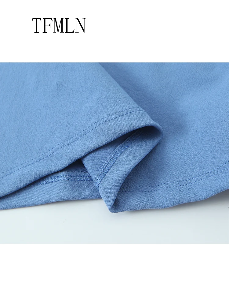 TFMLN  2025 Summer Women Solid Pleated Dresses Elegant Slim Square Collar Folds Party Dress Sexy Side Zipper Chic Causal Dress