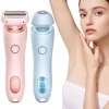 Women Electric Epilator 2 in 1 Body Hair Removal Razor Waterproof Rechargeable Bikini Trimmer for Pubic Legs Underarms Face Hair 2
