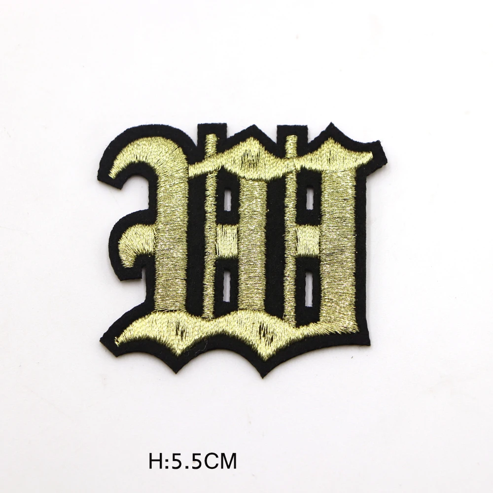 1PC Goldene 55MM Griechische Alphabet A-Z Stickerei Brief Applique Für Kleidung Eisen Auf Marke Aufkleber Für T-shirt name Logo Abzeichen – Detail 23