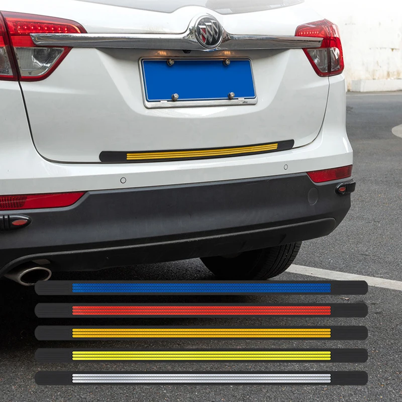 Car Anti-rear-end Reflective Strip Car Trunk Anti-collision Anti-scratch Soft Rubber Rear Bumper Decorative Rubber Strip
