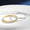 Halaile 1.5mm D Color Moissanite S925 Sterling Silver Stackable Row Ring with GRA Trendy Fine Jewelry Women Classic Dainty Gift 3
