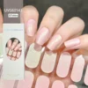 16/20/22Tips Semi-Cured Gel Nail Patch Adhesive Sliders Long Lasting Full Gel Nail Stickers DIY Manicure Harden In UV Lamp Need 3