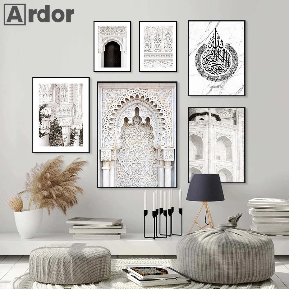 

Islamic Calligraphy Morocco Door Arabic Architecture Wall Art Canvas Painting Nordic Retro Posters And Prints Muslim Home Decor