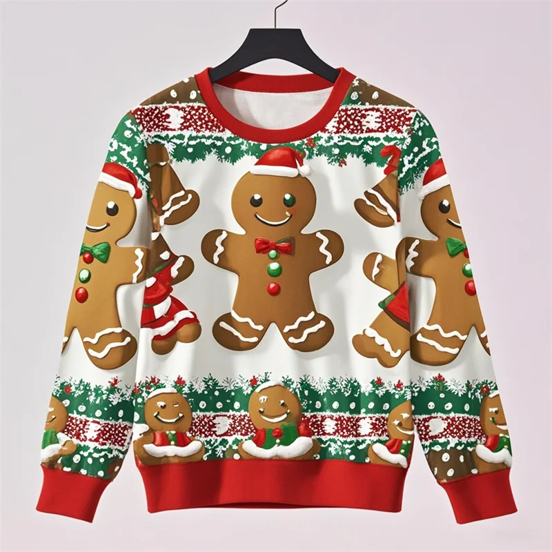 Sweat 3D Noël petit biscuit unisexe