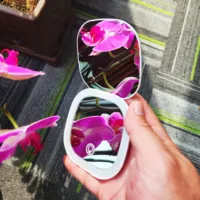 Mini Compact Foldable Pocket Hand Led Makeup Mirror With Led Light 5x/10x Magnification Rechargeable And Small - Image 3