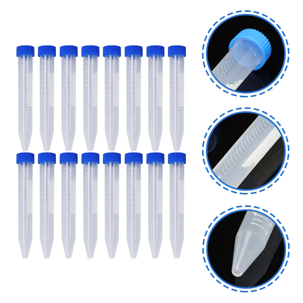 

30Pcs Centrifuge Tubes Conical Tubes 15Ml Test Tubes Polypropylene Leak Proof Screw Cap Plastic Container Graduated Lab