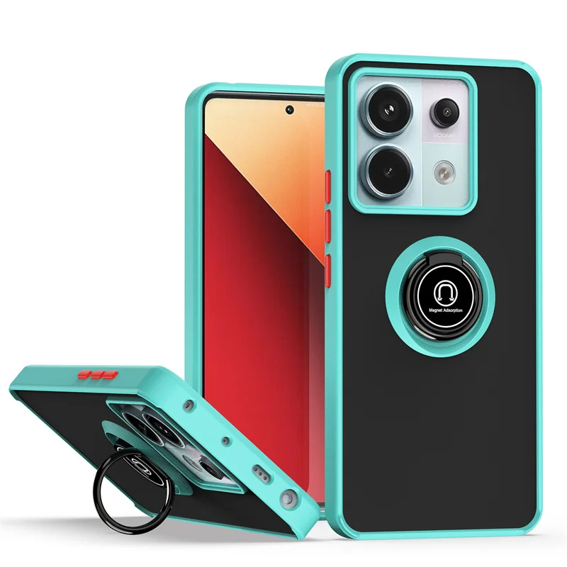 Armor Matte Shockproof Case with Magnetic Ring Holder and Stand