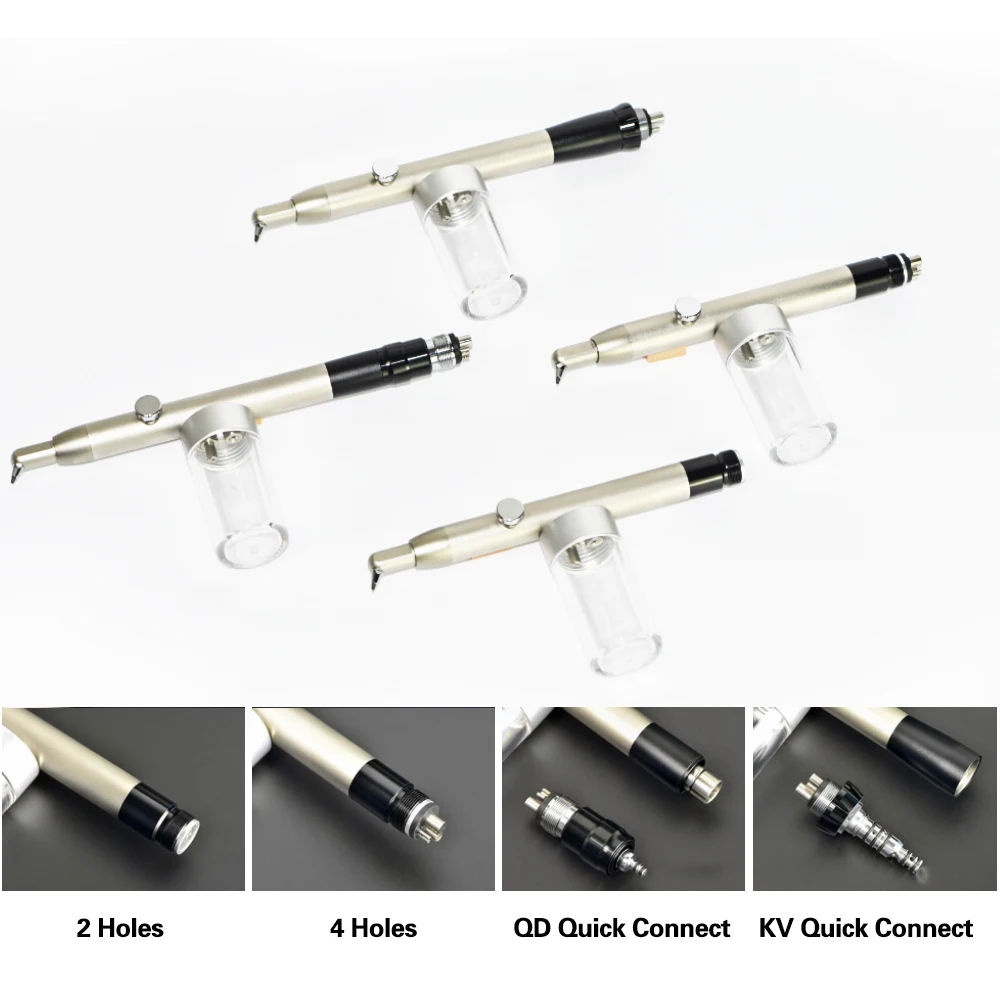 XND Dental Aluminum Oxide Micro Blaster with Water Spray Microetcher Alumina Sandblasting Gun KV/QD Connect 2/4Hole Roughening 2