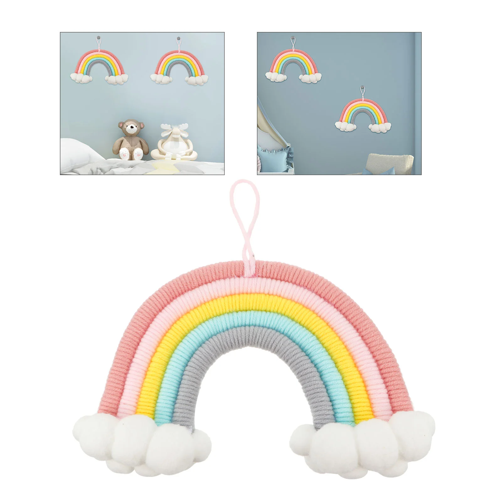 Rainbow Rope Handmade Garland Wall Stickers Bedroom Nursery Decor Hanging Pendant Weaving Decoration Woven nament