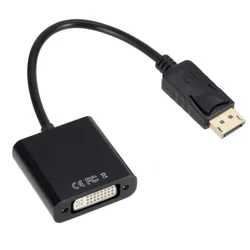 Premium DisplayPort to DVI Converter Cable - HD 1080p Male to Female Adapter (Black)