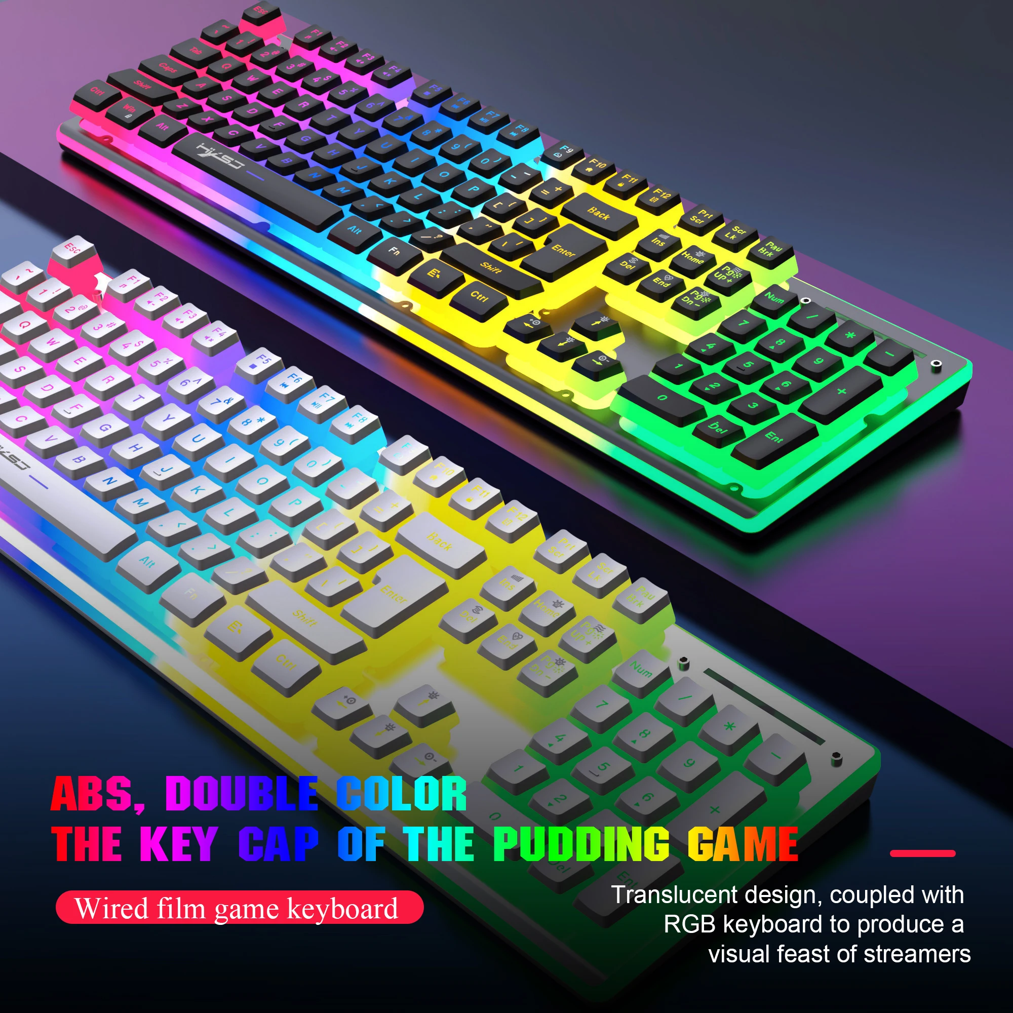 Wireless Keyboard and Mouse Set Rechargeable 2.4G USB RGB Backlight Keyboard Mouse Combos