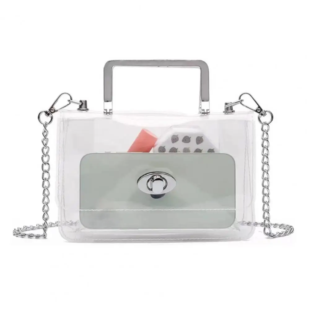 

Clear Purse Stadium Approved for Women with Chain Strap Waterproof Crossbody Small Clear Bag Crossbody Stadium Bag