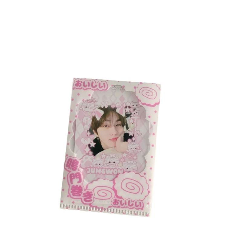 6Pcs/lot Cute Strawberry Panda Card Holder Korean Idol Card Protective Film Bag Collect Sleeves 6