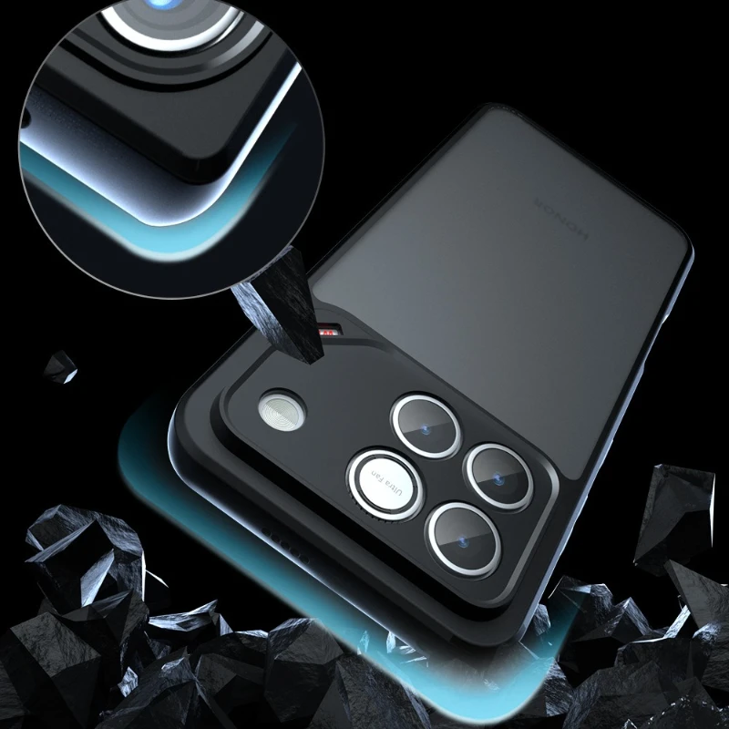 Transparent Shockproof Matte Acrylic Phone Case with Protective Bumper