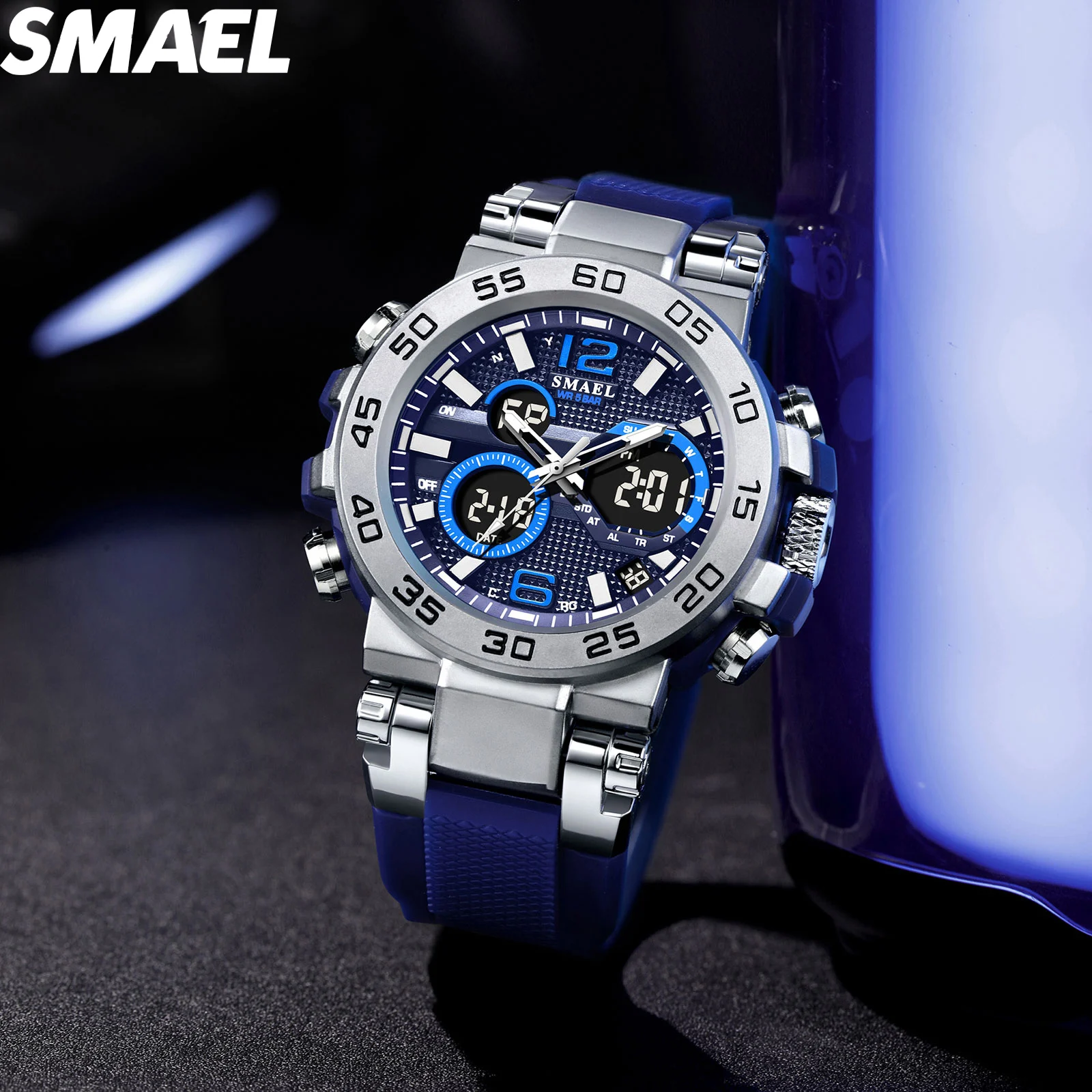 SMAEL Waterproof Dual Time LED Sports Watch