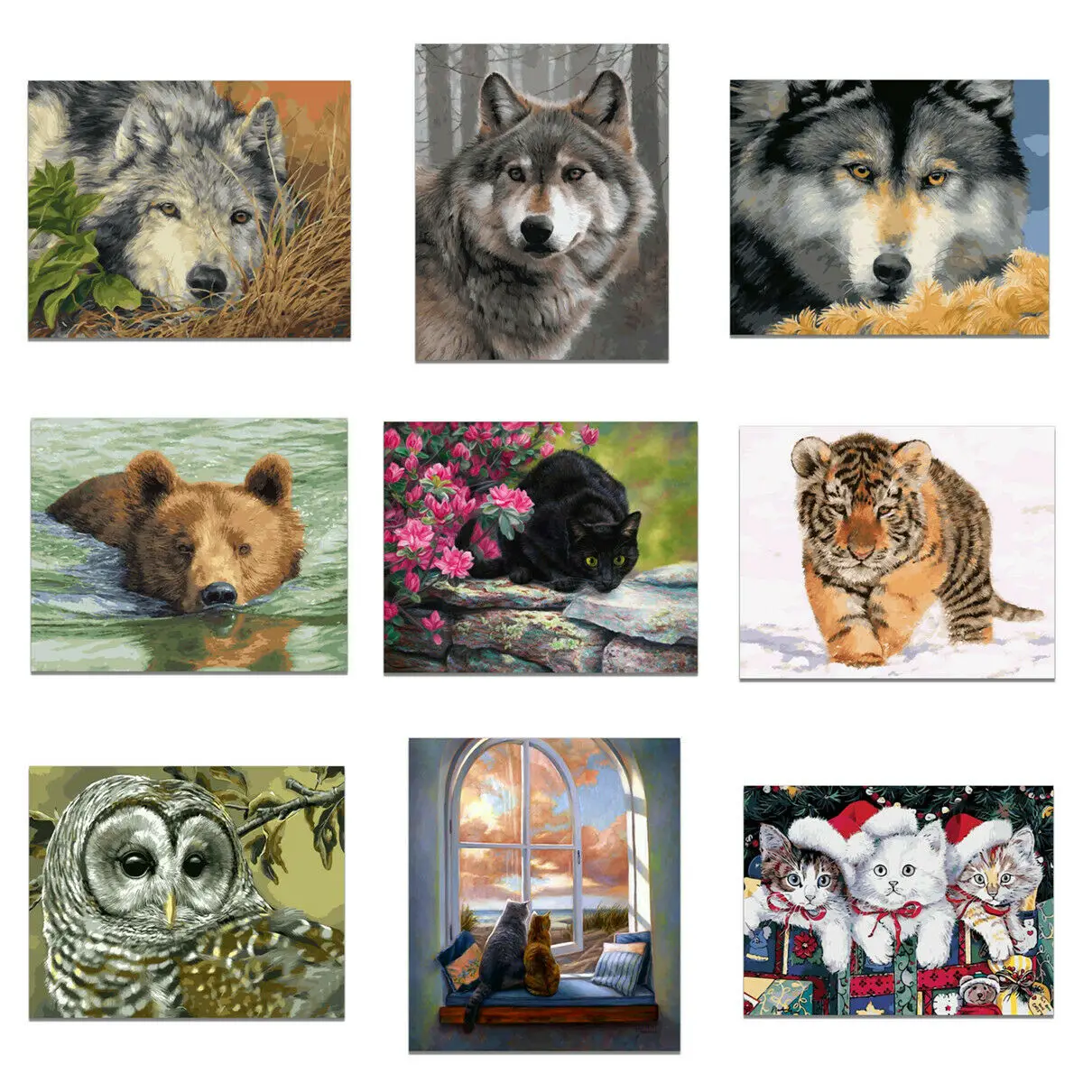 Lot Style Choose Unframed Wolf Fox Tiger Animal Art Picture Print Silk Poster Home Wall Decor lot style choose midsommar horror movie art picture print silk poster home wall decor