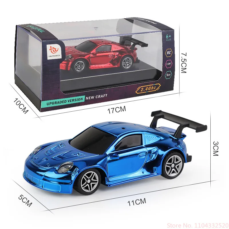 New Product Selling 1:43 Mini Size Rc Car Gold Plated With Lights Remote Control Racing Cars Model Charging Boys Toys For Child 6
