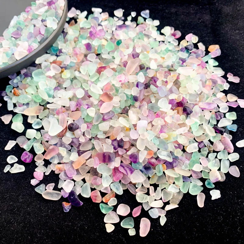 Natural Stone Beads Decorative Stones Tumbled Stones 1.76oz Natural Crystal Crushed Stones Fluorite For Jewelry Making Wishing Bottle Houseplants Garden