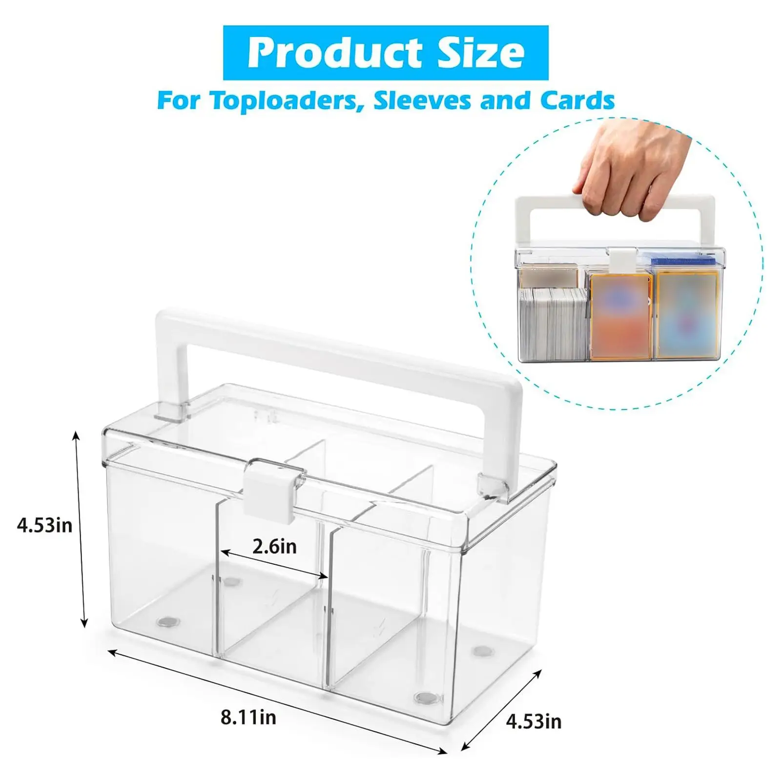 Card Case Holder Deck Card Storage Box Clear Game Case Multifunctional Card Storage Organizer Card Case for Cards Accessories