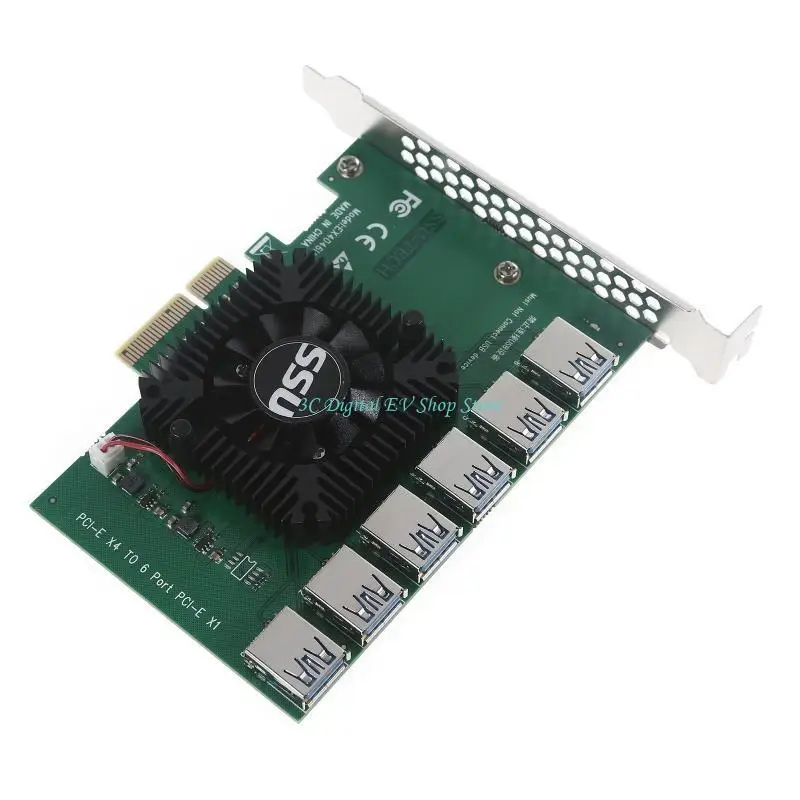 E74D PCIE Riser 4x bis 16x Grafikerweiterung für GPU Mining Powered Riser Adapterkarte – Detail 10