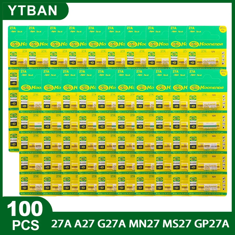 

Щелочная батарея G27A L828, 100 шт., 12 В, 27 А, G27A, MN27, MS27, GP27A, A27, V27GA, A27BP, K27A, VR27 для дверных звонков, сигнализации, пульт дистанционного управления