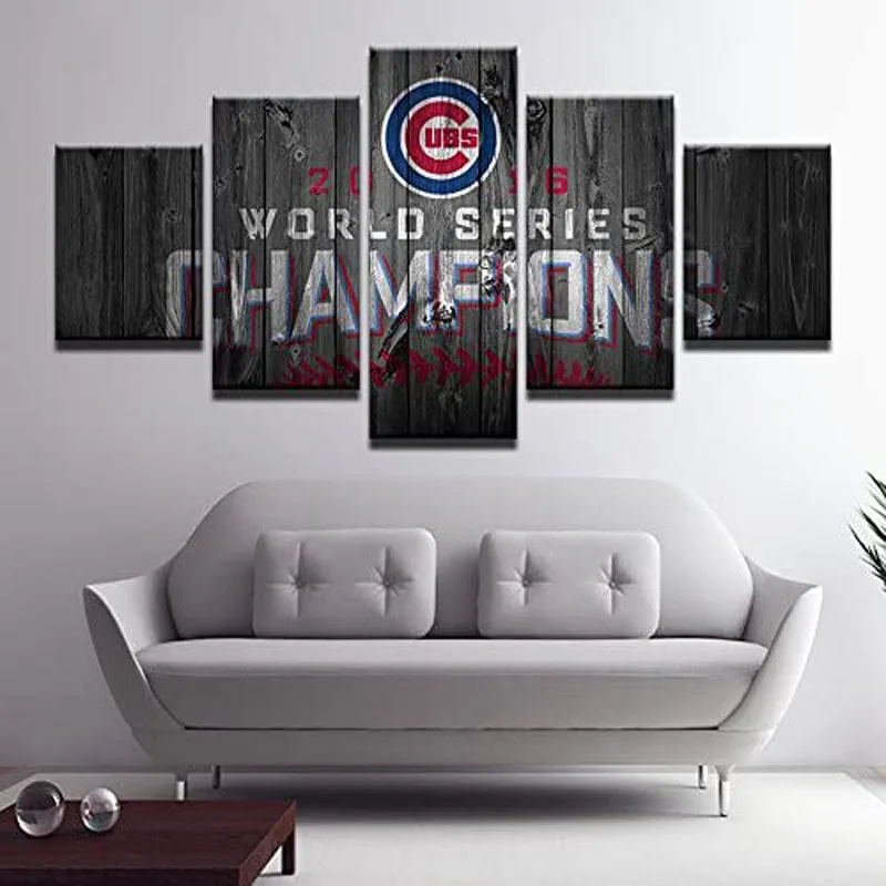 

5 Piece Baseball Sports World Series Champion Mural Wall Art Canvas Print Posters for Living Room Office Home Decor Paintings