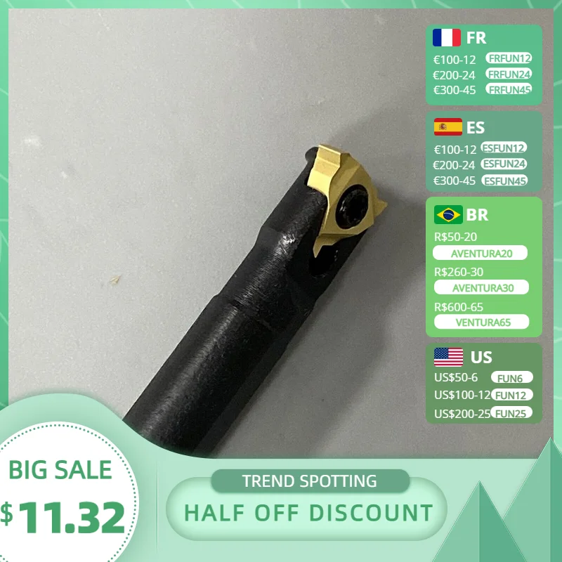 

SNR0008K11 Threading Turning Tool Holder Boring Bar+ 10* 11IR A60 Carbide Insert Alloy Steel Turning Tool Kit 125mm Length