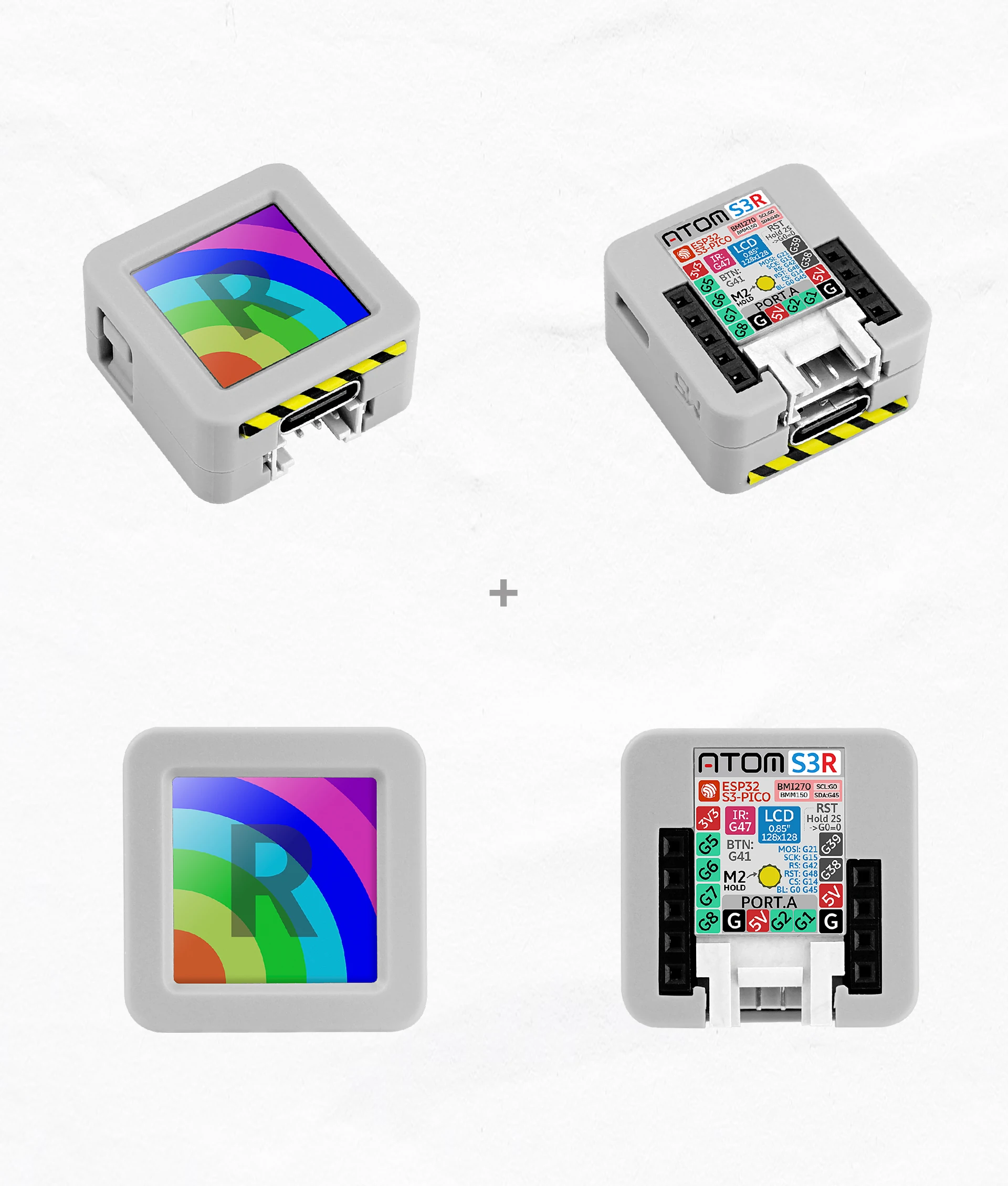 Official ATOMS3R Development Kit w/ 0.85-inch screen (8MB PSRAM)