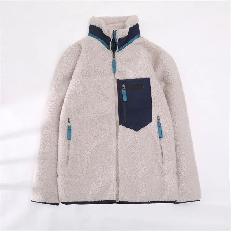 American Retro Motorcycle Jackets Men Outdoor Sporty Casual Loose Thickened Warm Fleece Coat Fashion Male Autumn Winter